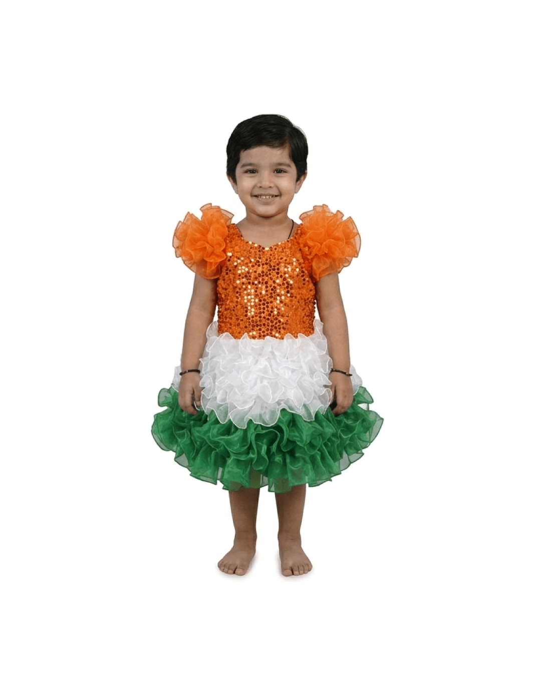 Tricolor Sequin Skirt Top Costume for Girls