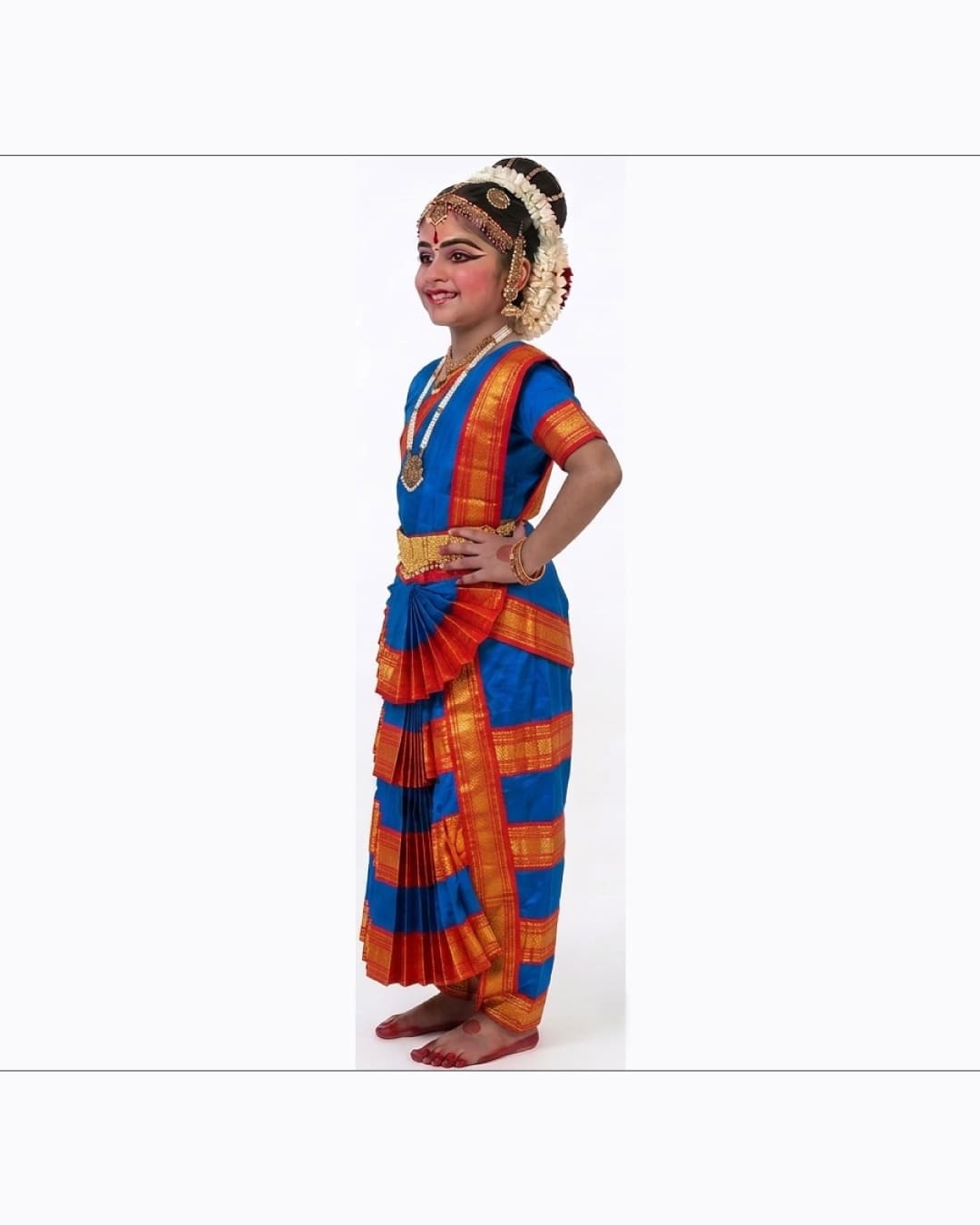 Bharatanatyam Blue Heavy Fancy Dress thumbnail 2