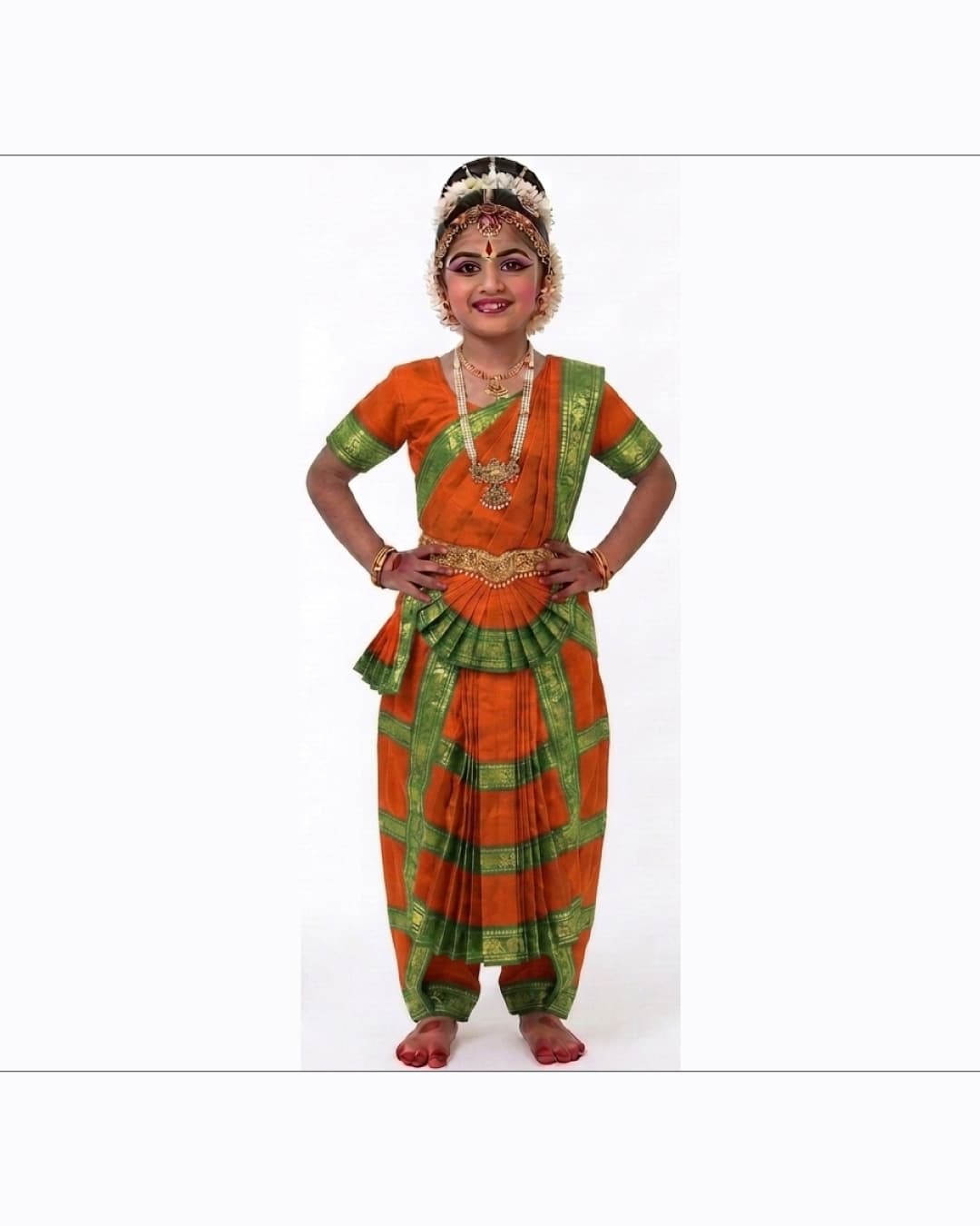Bharatanatyam Orange Fancy Dress