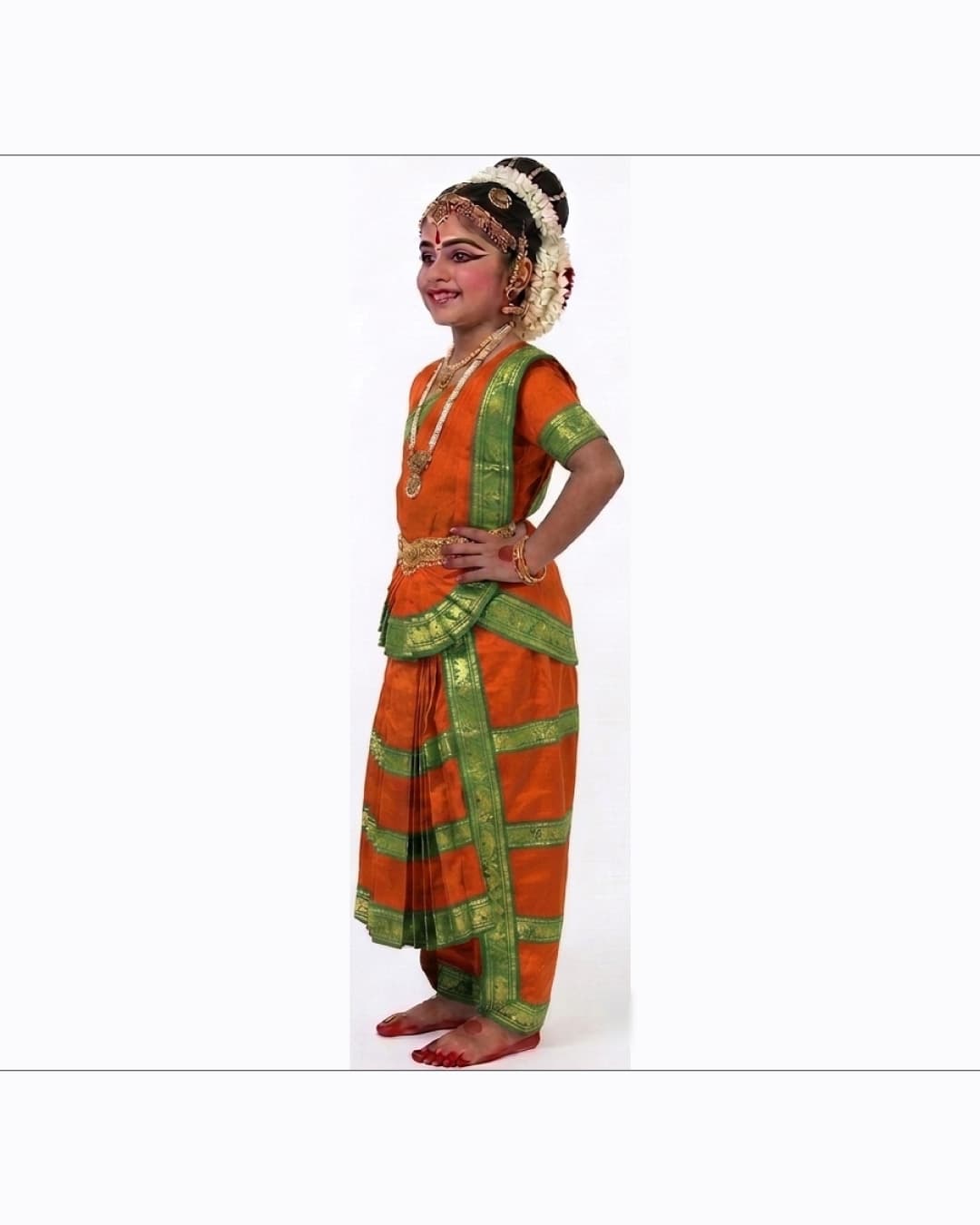 Bharatanatyam Orange Fancy Dress thumbnail 2