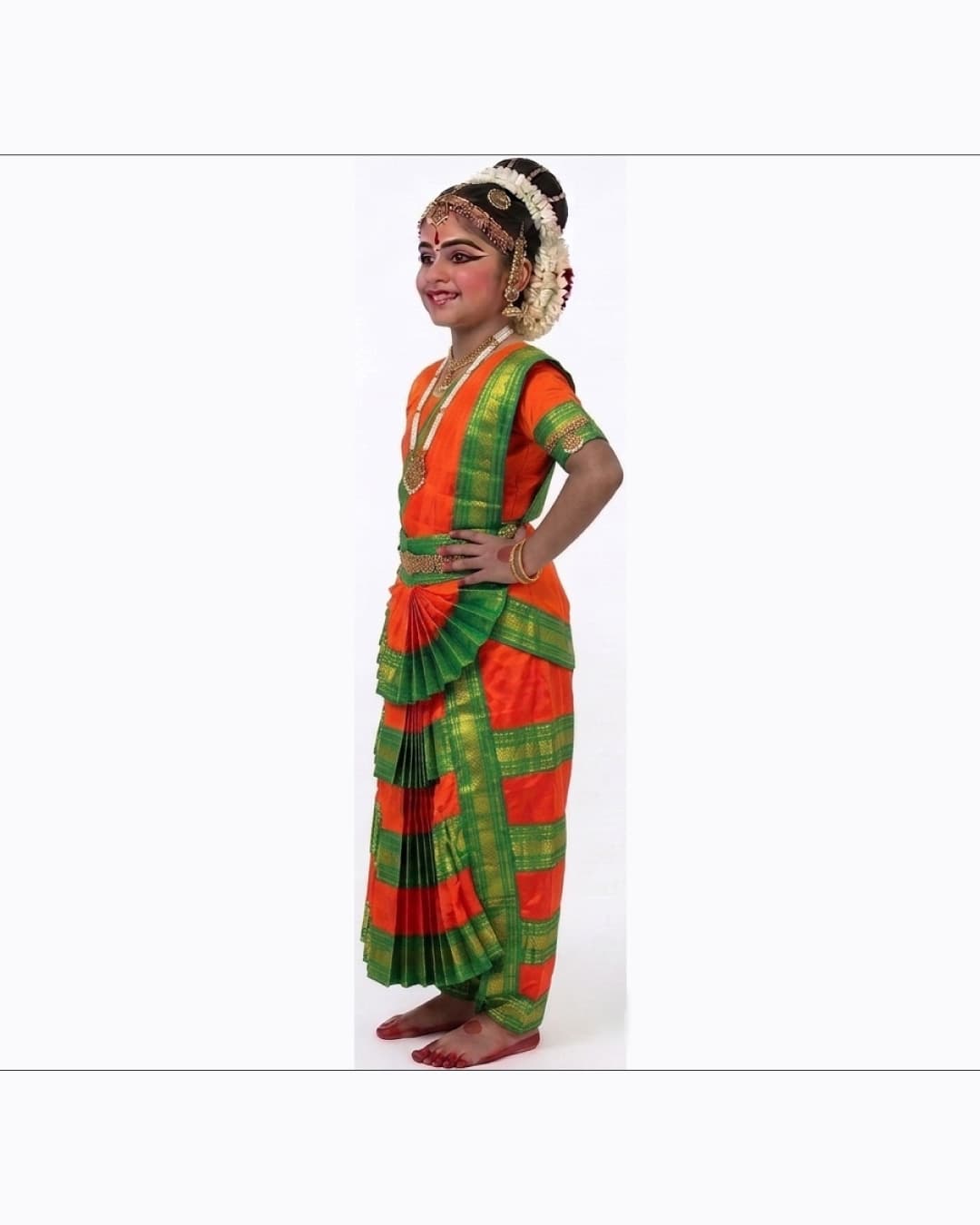 Bharatanatyam Orange Heavy Fancy Dress thumbnail 2