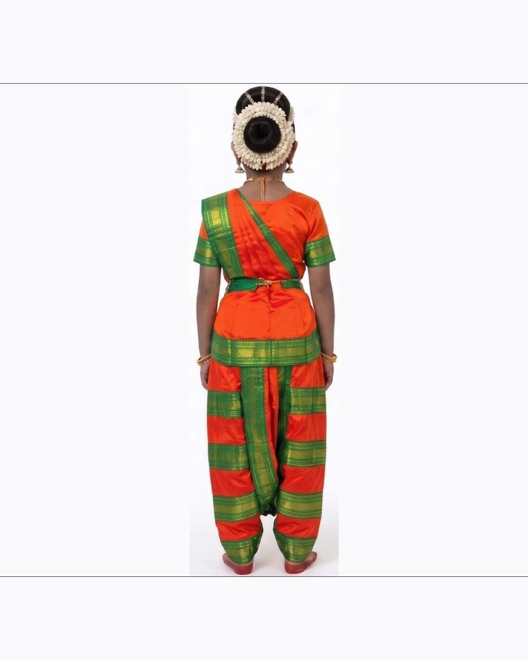 Bharatanatyam Orange Heavy Fancy Dress thumbnail 3