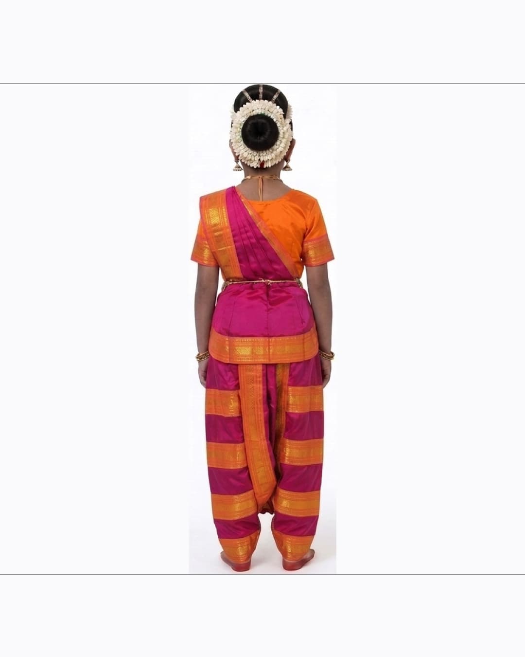 Bharatanatyam Orange Pink Heavy Fancy Dress thumbnail 3