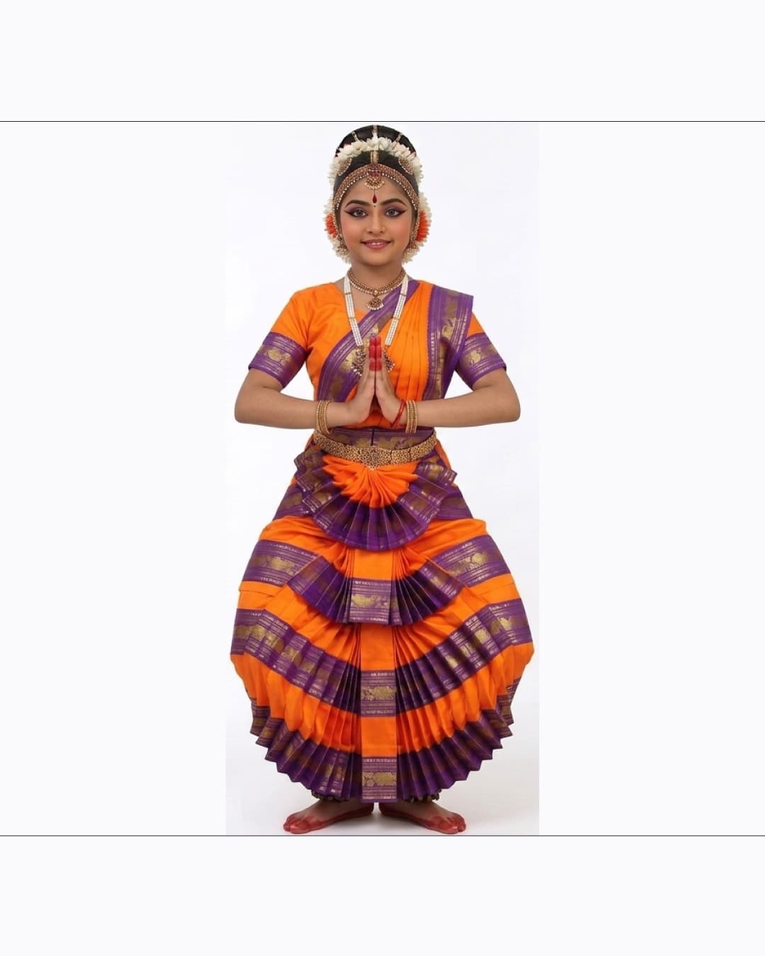 Bharatanatyam Orange Purple Heavy Fancy Dress