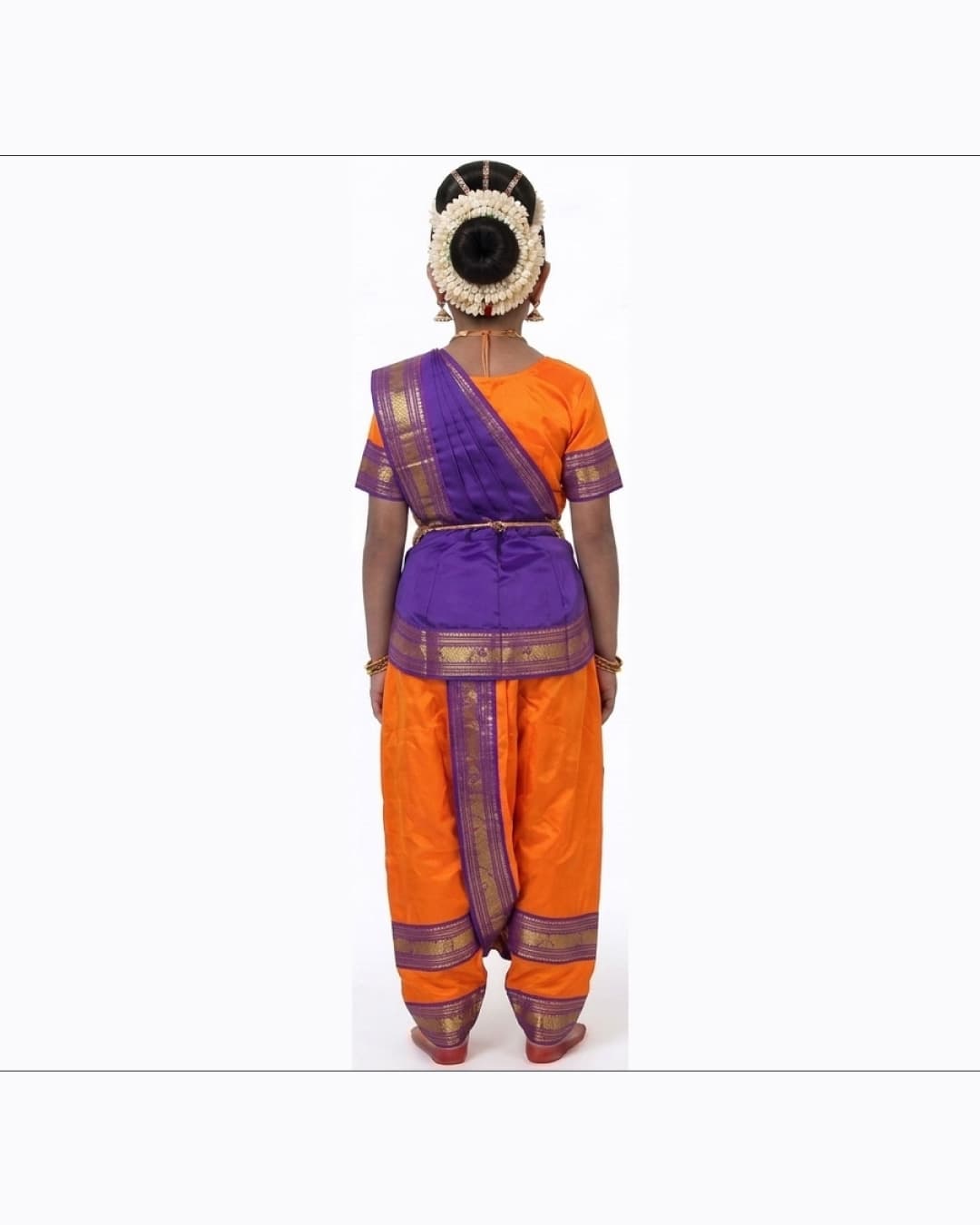 Bharatanatyam Orange Purple Heavy Fancy Dress thumbnail 3