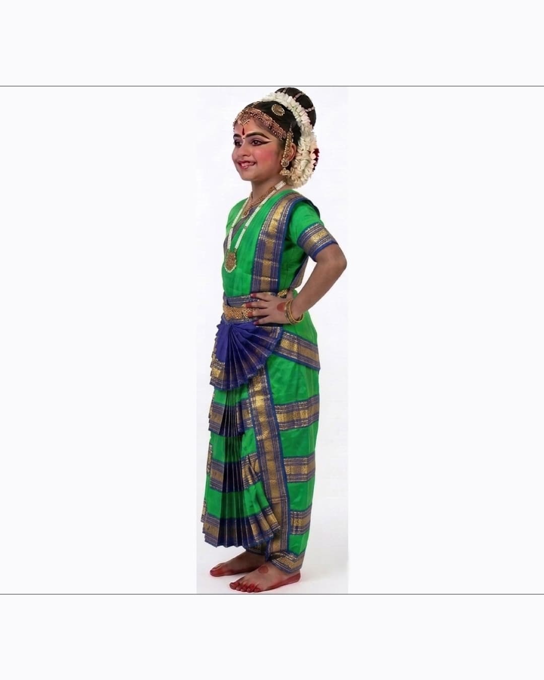 Bharatanatyam Parrot Green Heavy Fancy Dress thumbnail 2
