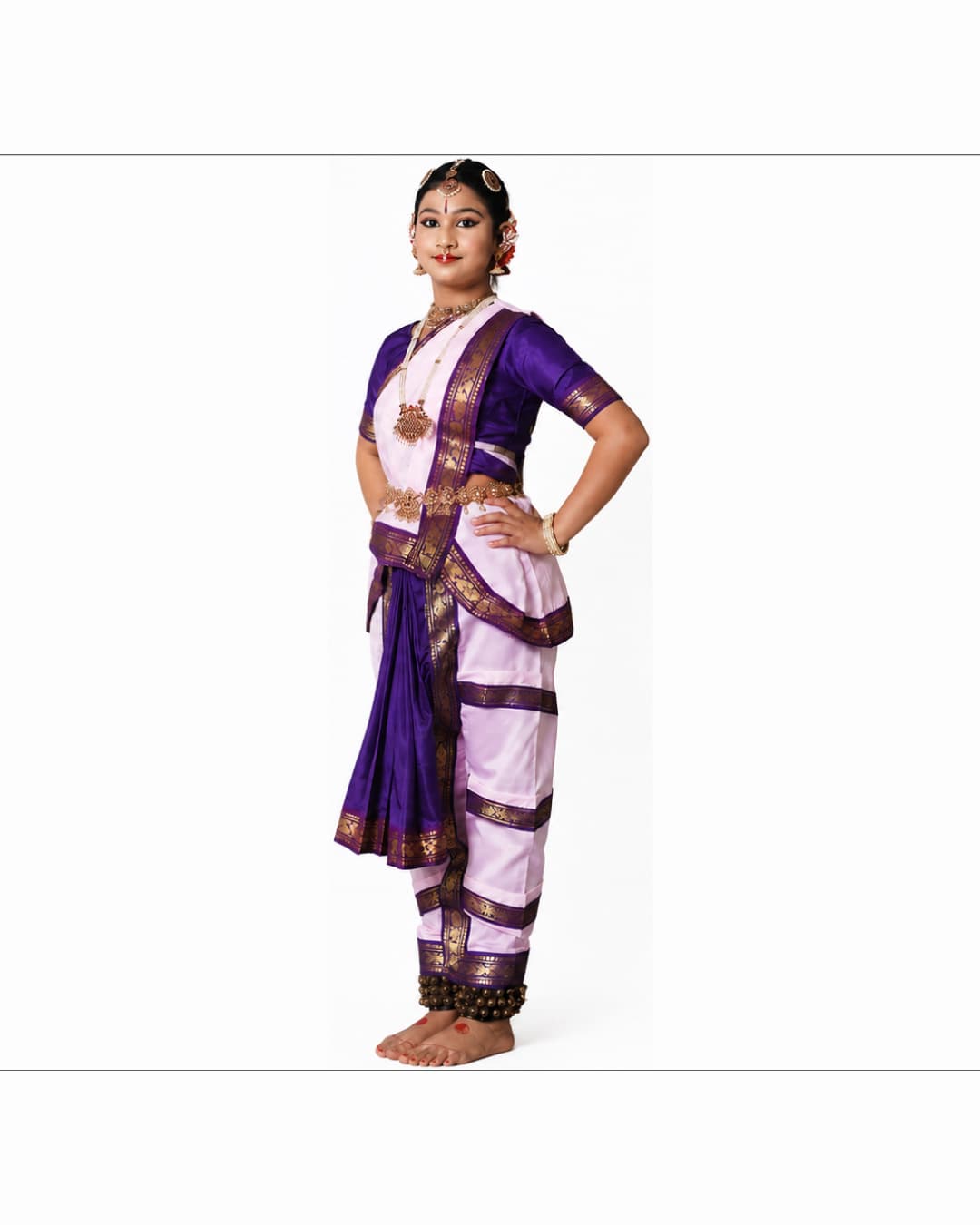 Bharatanatyam Pink Purple Heavy Fancy Dress thumbnail 2