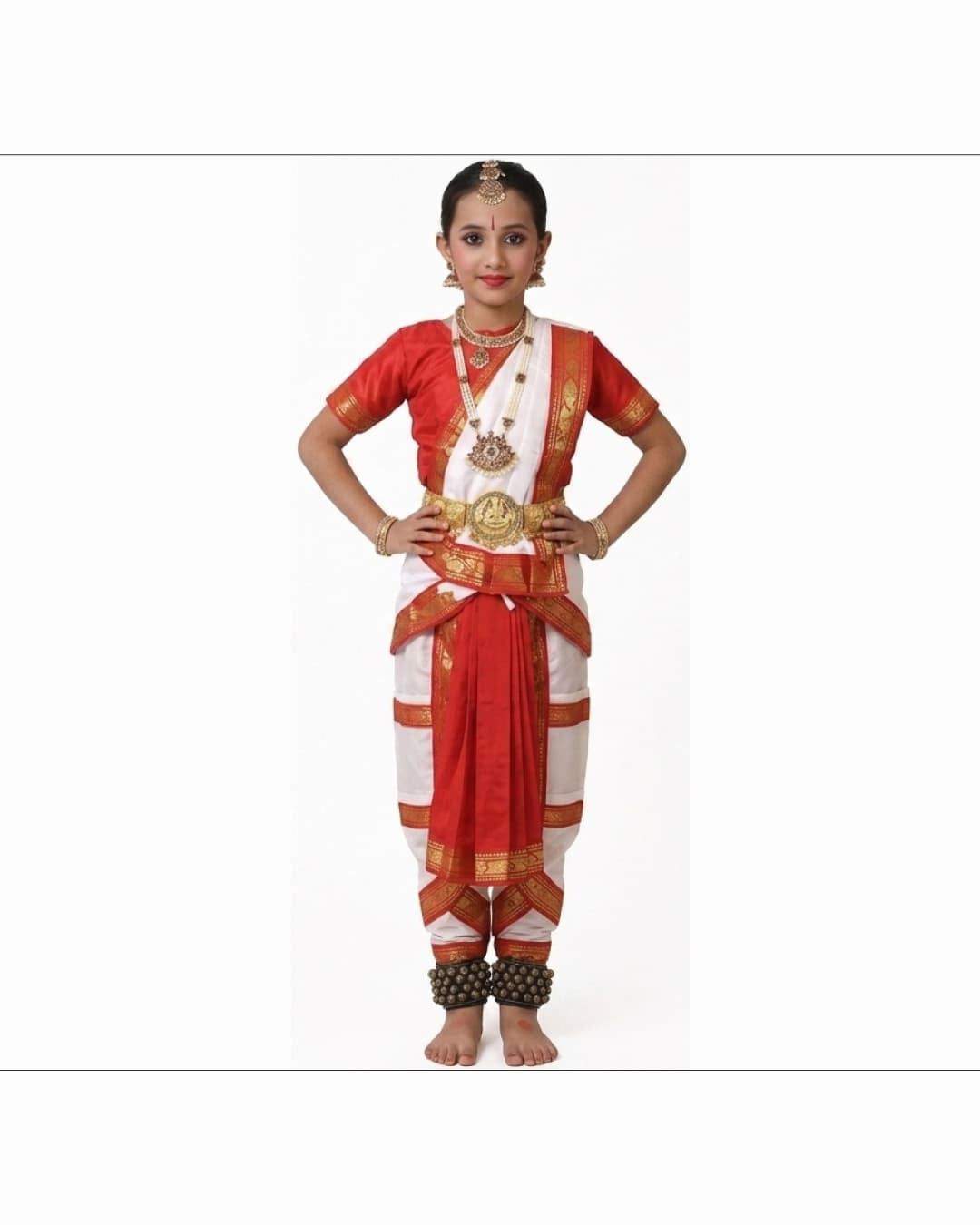 Bharatanatyam Red Yellow Heavy Fancy Dress