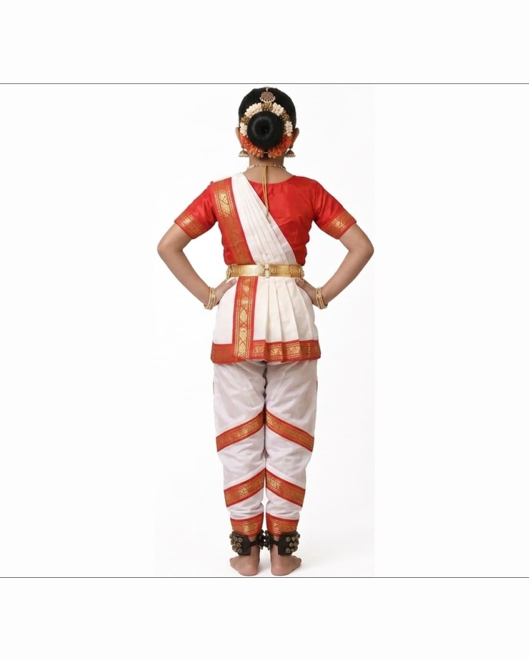 Bharatanatyam Red Yellow Heavy Fancy Dress thumbnail 3