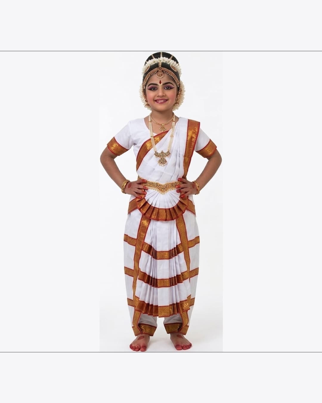 Bharatanatyam White Fancy Dress