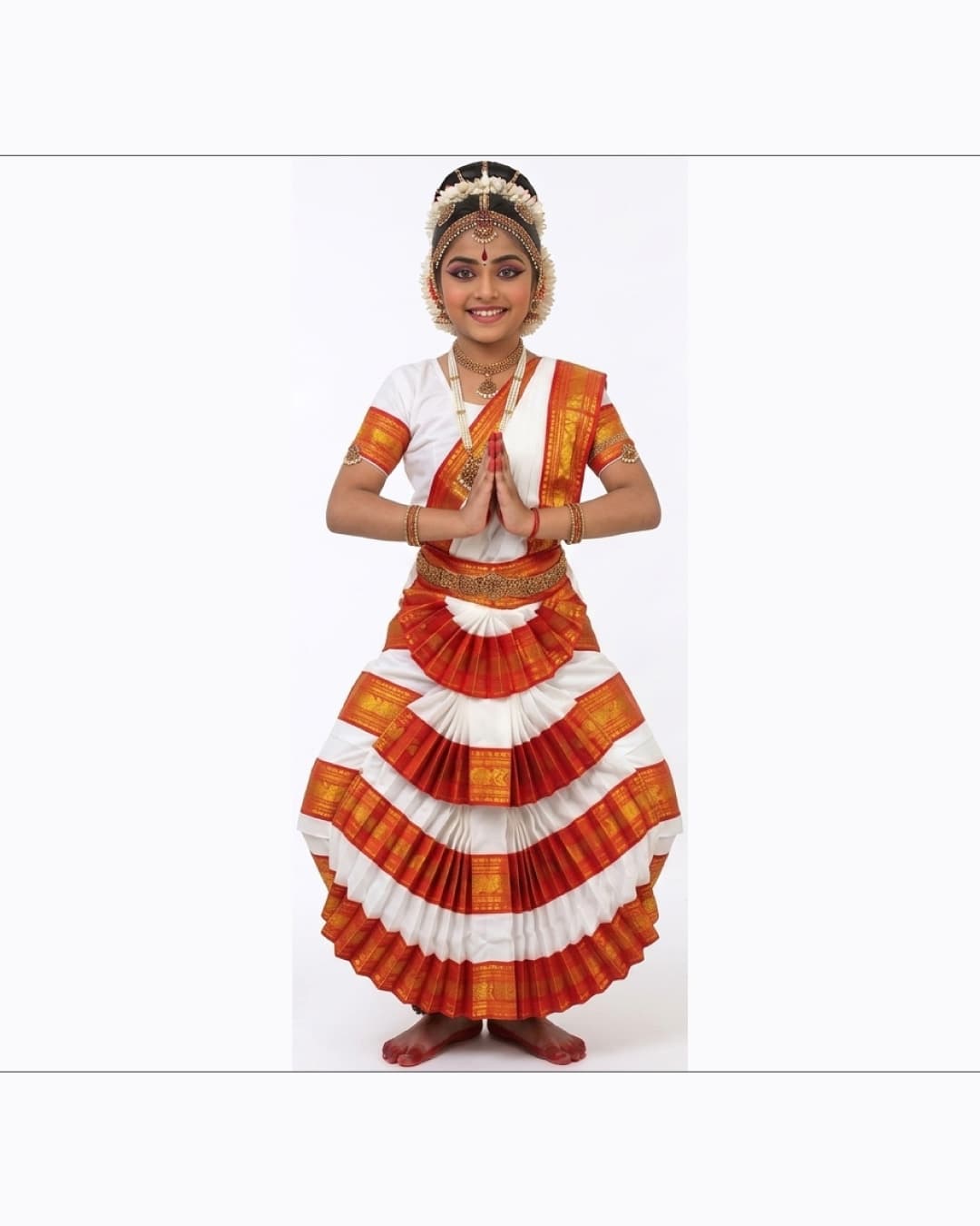 Bharatanatyam White Heavy Fancy Dress